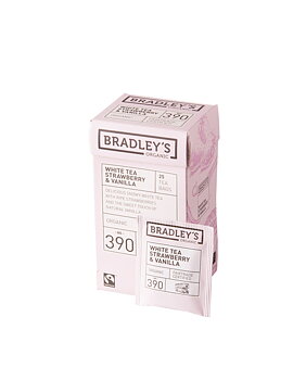 Bradley´s White Tea Strawberry & Vanilla Ekologisk No 390 - Portionste 25-pack