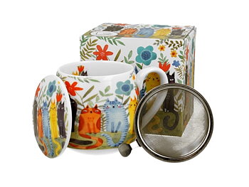 Cat Garden Felines - Mugg Barrel med tesil (The Art Gallery)