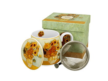 Van Gogh "Sunflowers" - Mugg Barrel med tesil (The Art Gallery)