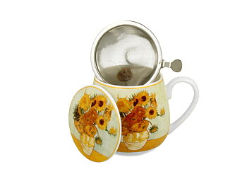 Van Gogh "Sunflowers" - Mugg Barrel med tesil (The Art Gallery)