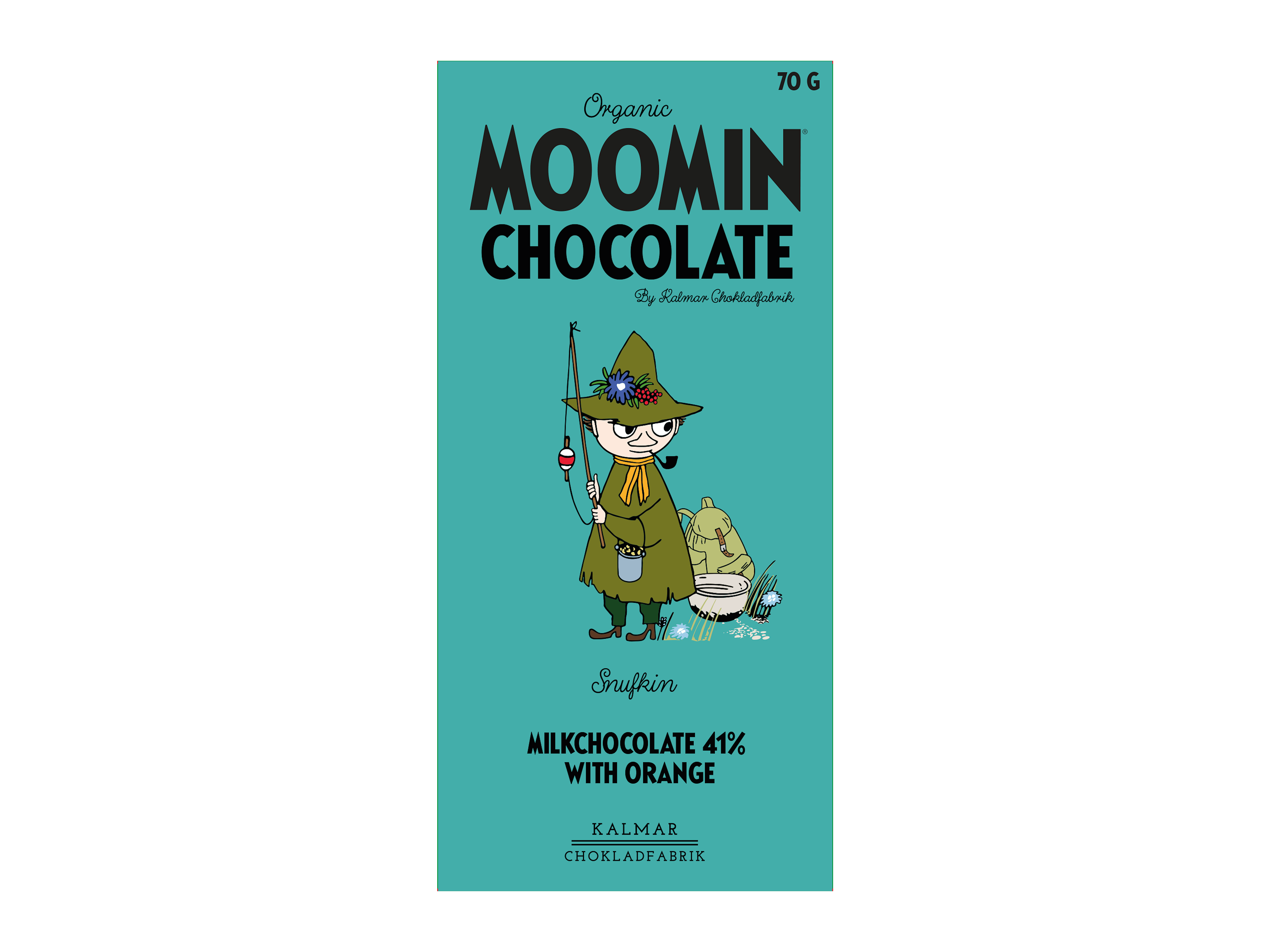 Organic Moomin Chocolate Snufkin - Mjölkchoklad 41% med Apelsinsmak