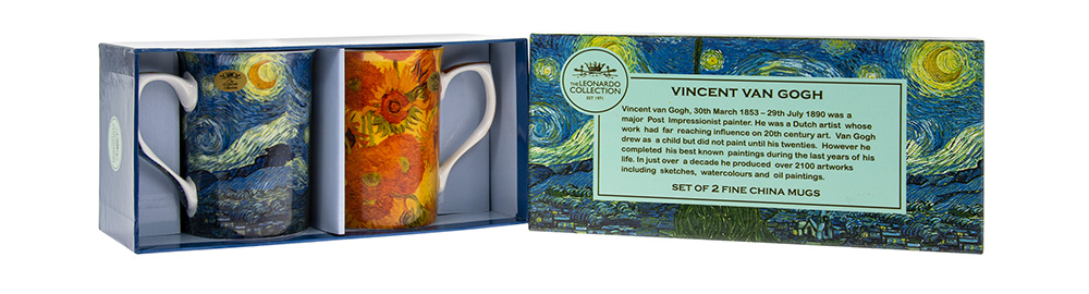 Van Gogh Landskap & Solros - 2-pack muggar i presentkartong - 2