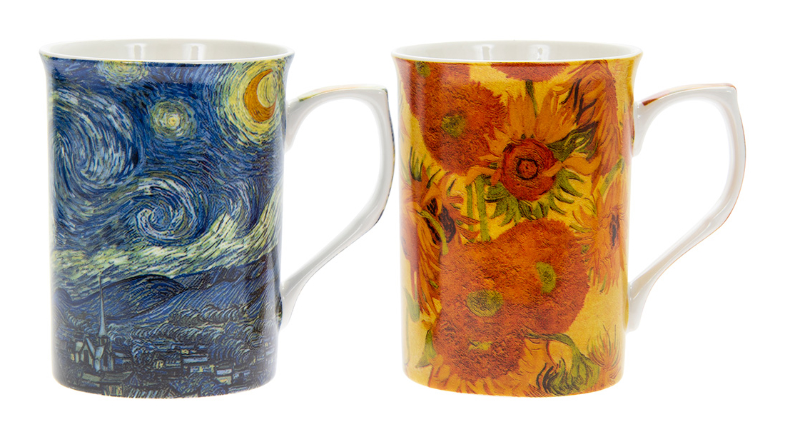 Van Gogh Landskap & Solros - 2-pack muggar i presentkartong