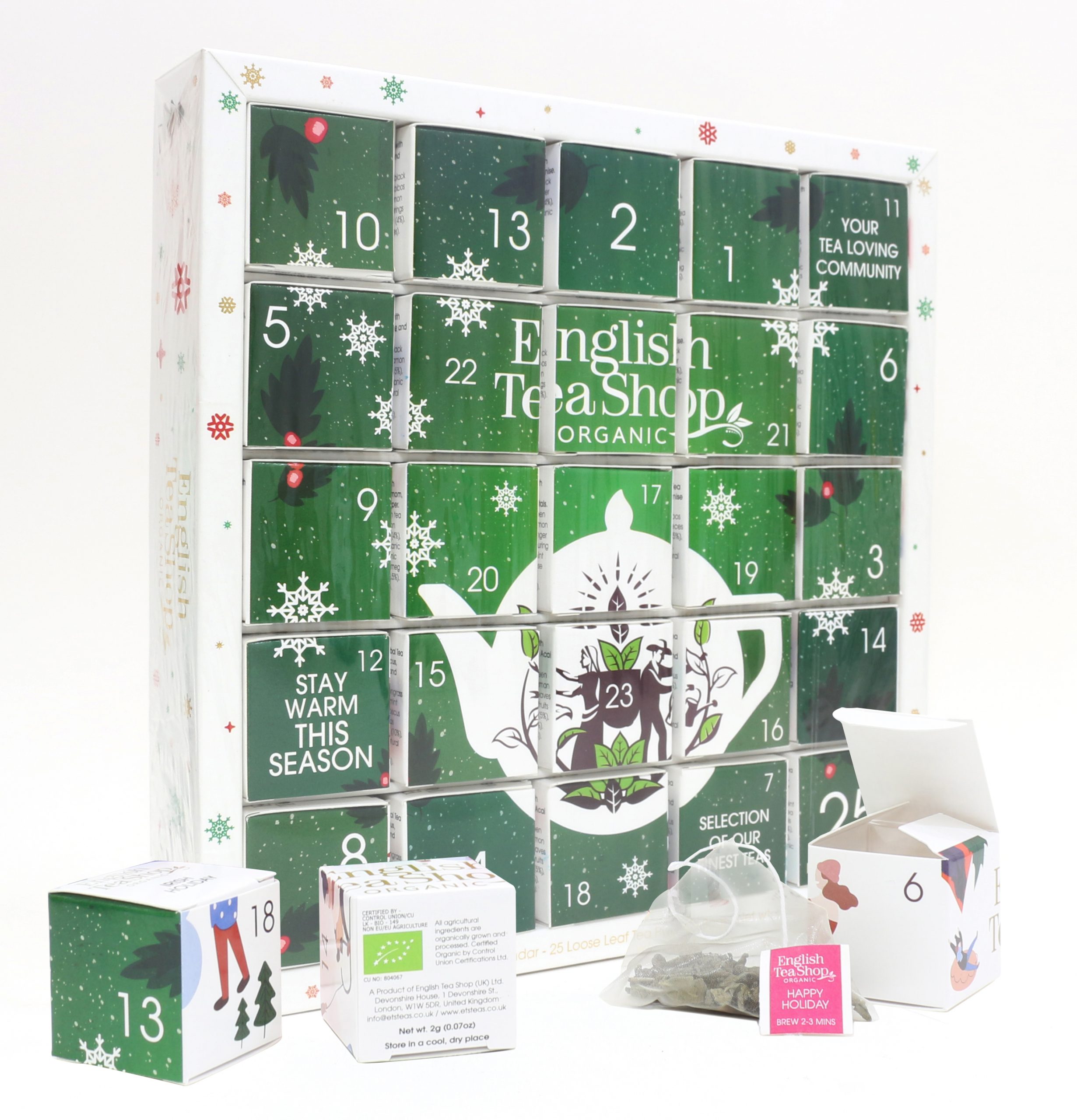 English Tea Shop Tekalender - Ekologisk Puzzle Box Grön 2026