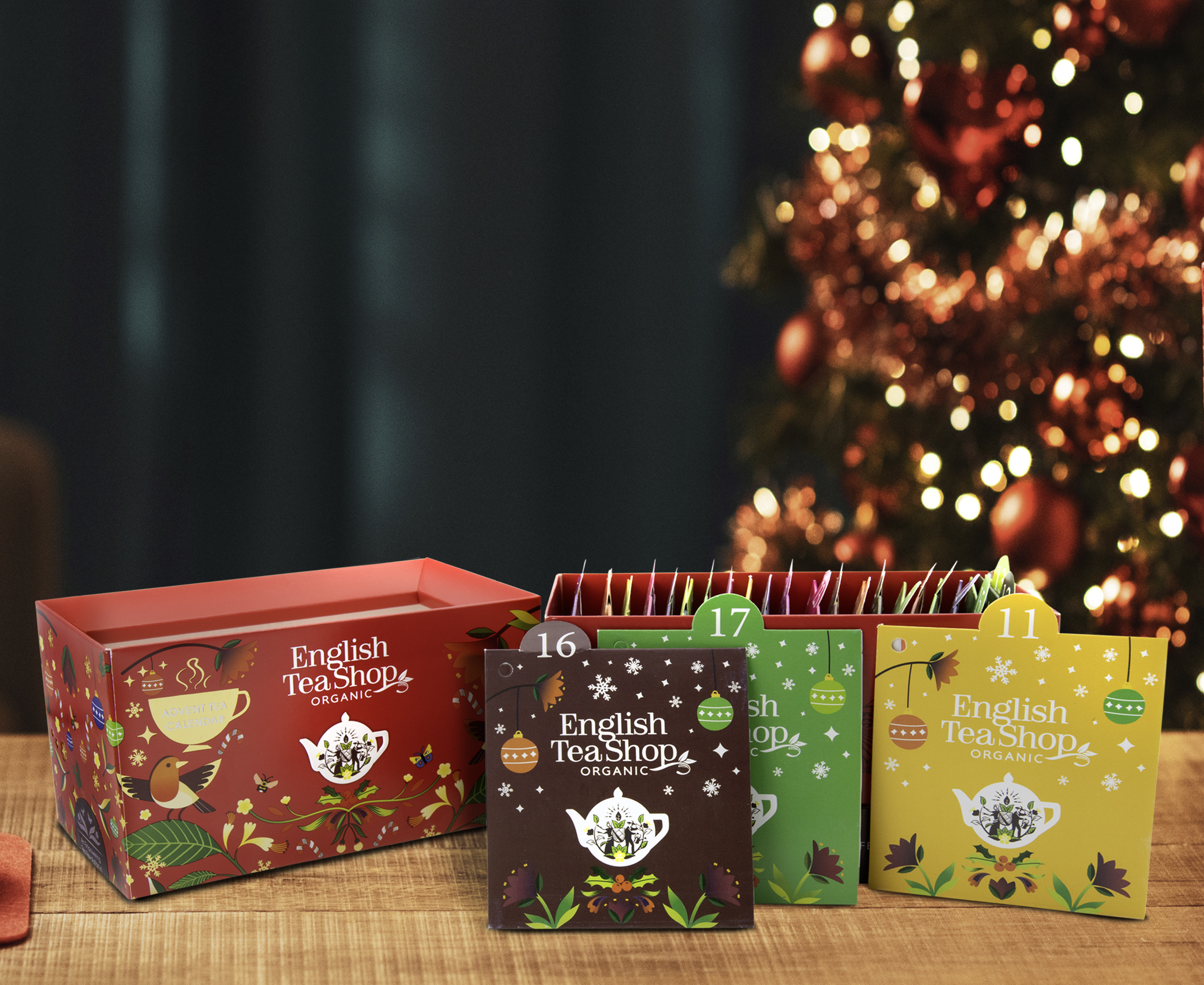 English Tea Shop Tekalender - Te i röd box med 25 tepåsar Ekologisk 2026 - 3