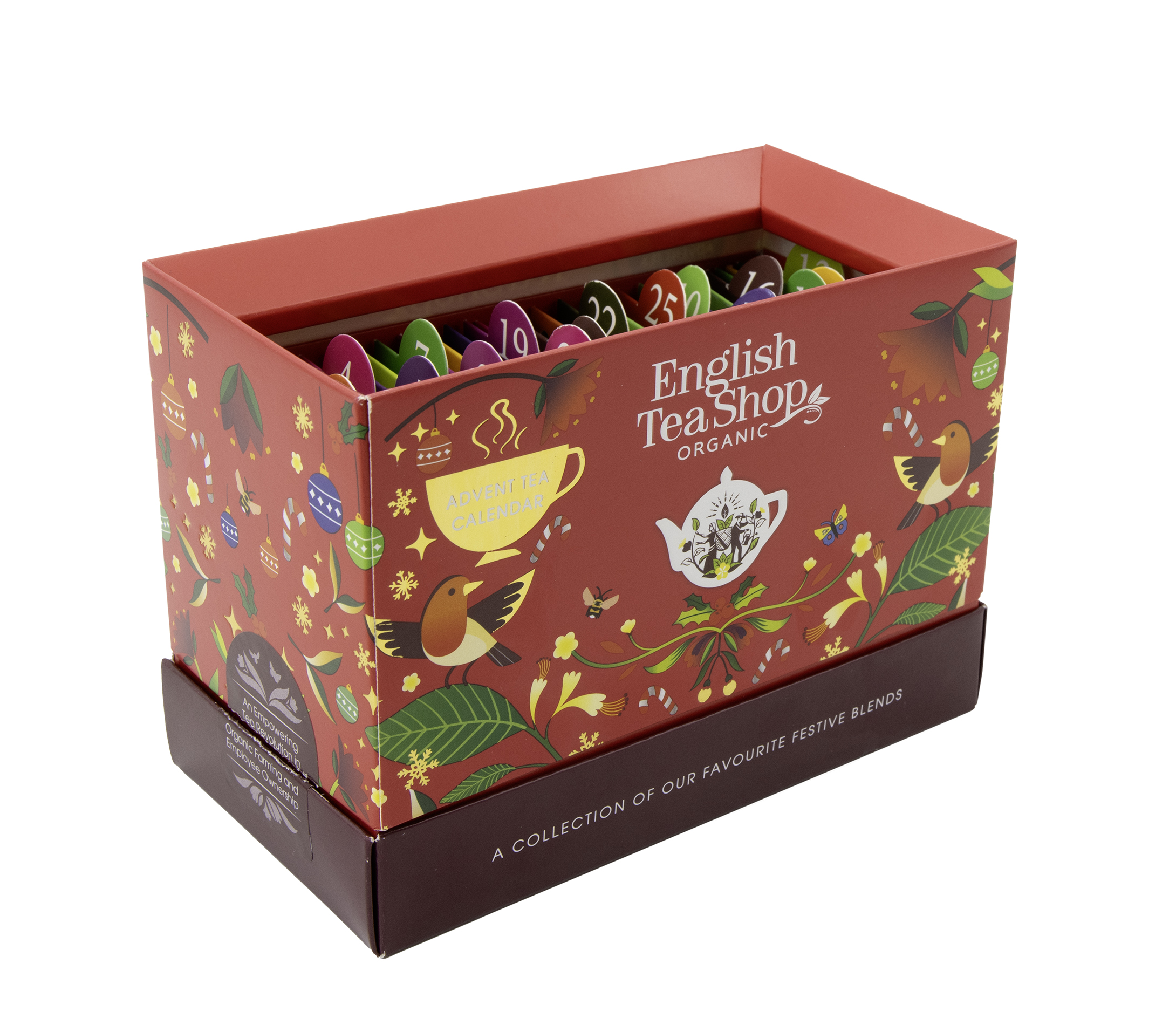 English Tea Shop Tekalender - Te i röd box med 25 tepåsar Ekologisk 2026