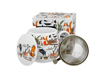 Cat Lazy - Mugg Barrel med tesil (The Art Gallery)