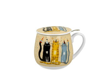 Cat Party - Mugg Barrel med tesil (The Art Gallery)
