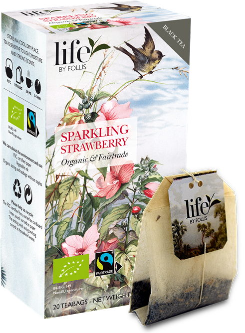 Life by Follis Sparkling Strawberry Ekologisk - Tepåsar 20-pack