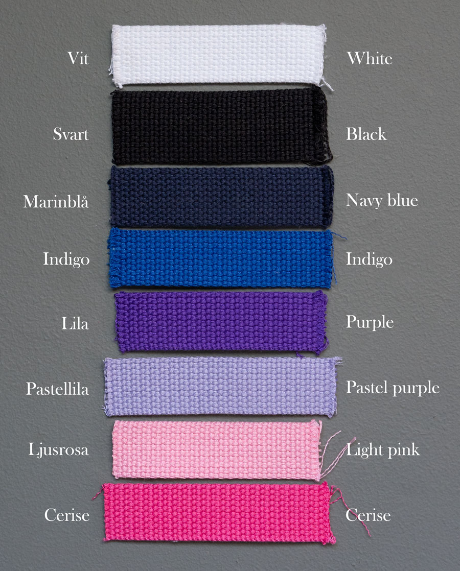 Webbing colors