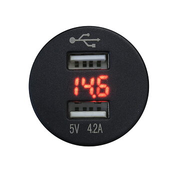 FOUR Connect 4-600156 waterprof USB-charger with voltage display