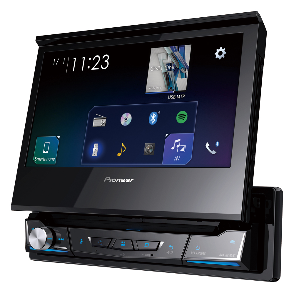 Pioneer 1DIN CD/DVD, USB/iPod 7'' motoriserad - AVH-A7100BT