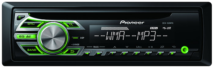 Pioneer DEH-150MPG 4x50W,MP3/WMA/WAV,grön knapbel - DEH-150MPG
