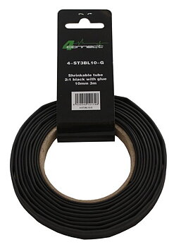 FOUR Connect 4-ST3BL10-G shrink tube,  2:1 Black with glue 10mm 3m