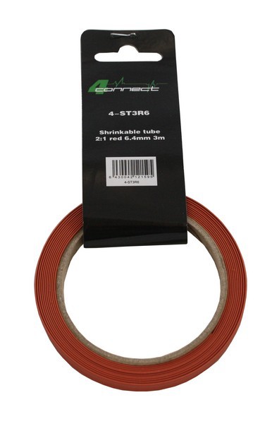 FOUR Connect 4-ST3R6 shrink tube,  2:1 Red 6.4mm 3m