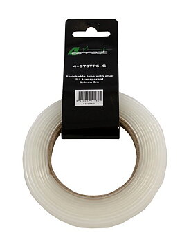 FOUR Connect 4-ST3TP6-G shrink tube with glue,  2:1 transparent, 6.4mm 3m