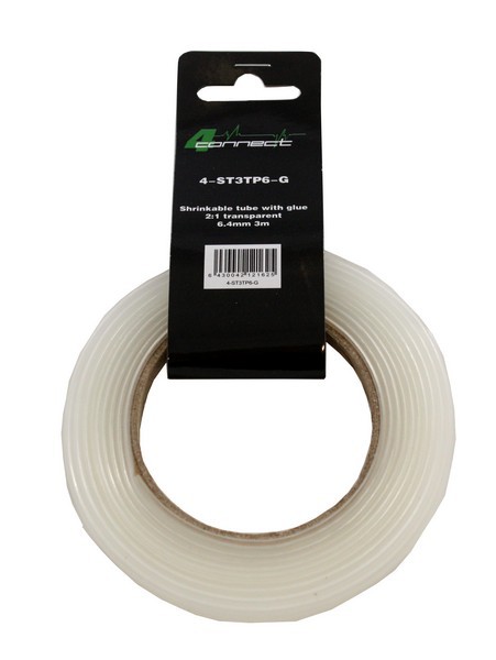 FOUR Connect 4-ST3TP6-G shrink tube with glue,  2:1 transparent, 6.4mm 3m - 2