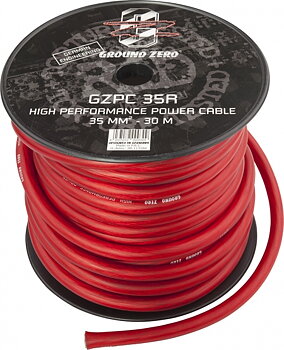 Ground Zero high quality power cable 35mm red 30m
