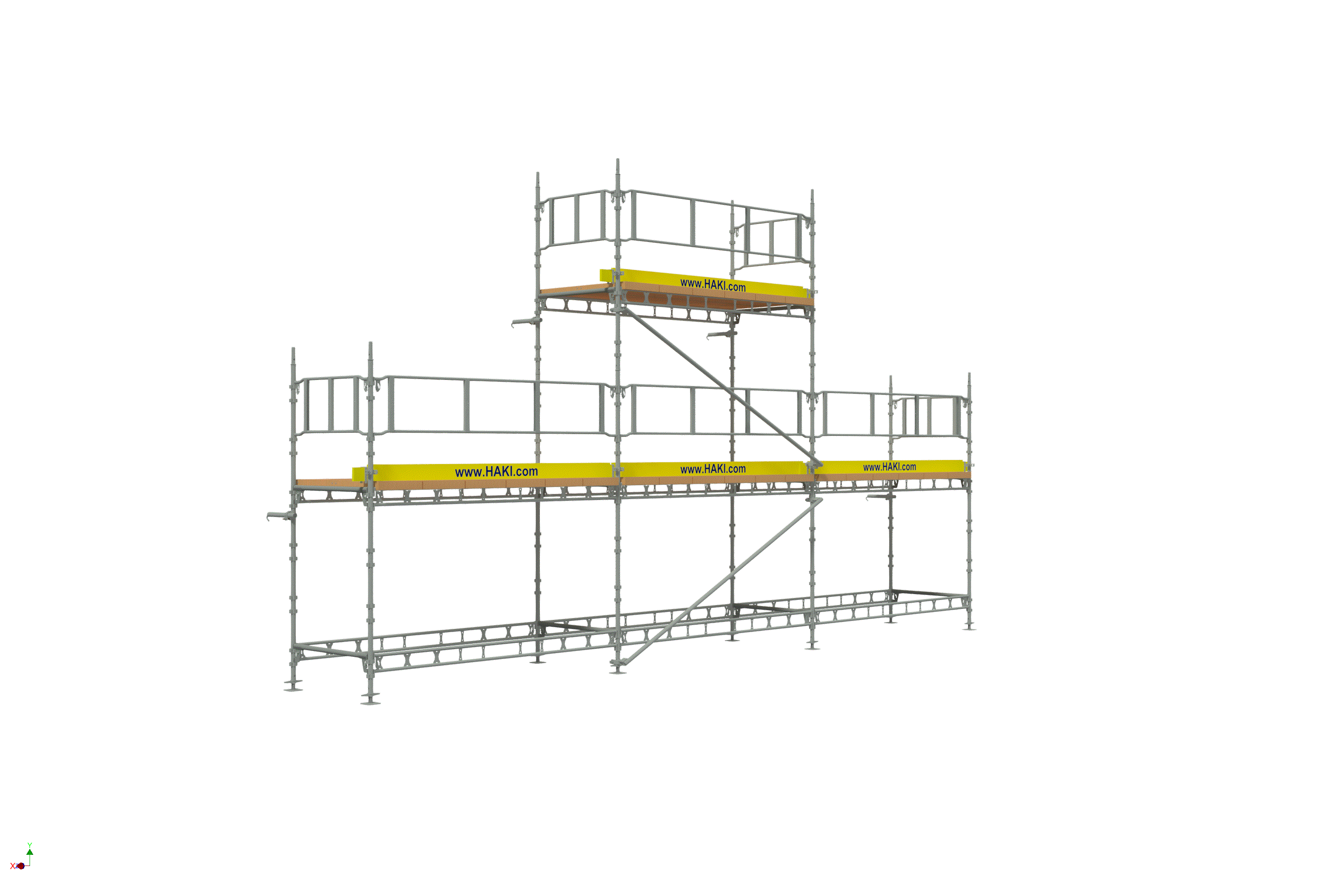 Byggställning från HAKI Komplett 9 x 4+6 meter, 140cm trall