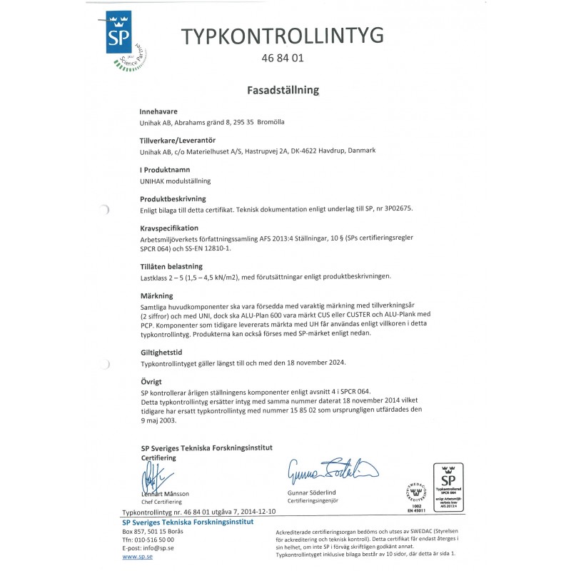 Byggställning från Unihak Komplett 3x6 meter,  195cm trall - 7