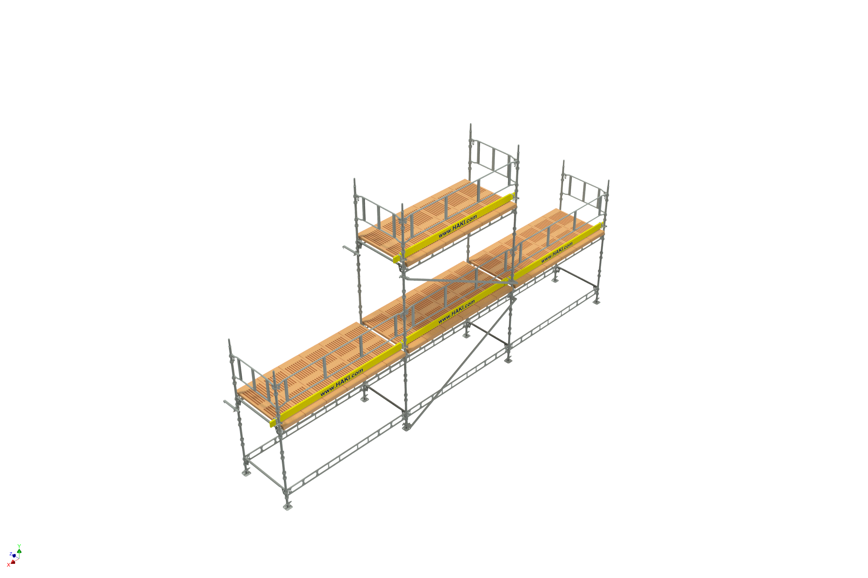 Byggställning från HAKI Komplett 9 x 4+6 meter, 195cm trall - 2