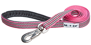 METIZO LEASH RUBBER, REFLECTION & LINED HANDLE PINK 180 CM LONG & 2 CM WIDE