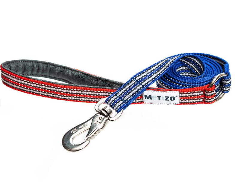 METIZO&nbsp;LEASH NORWAY BLUE RUBBER, REFLECTION & LINED HANDLE IN RED 180 CM LONG & 2 CM WIDE