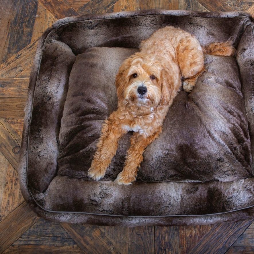 Lord Lou Dog Bed Harvey Silver Fox Faux Fur