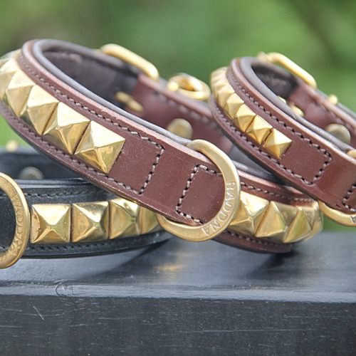 Raddna Collection Piteå Brown With Brass Stick Dog Collar - 2