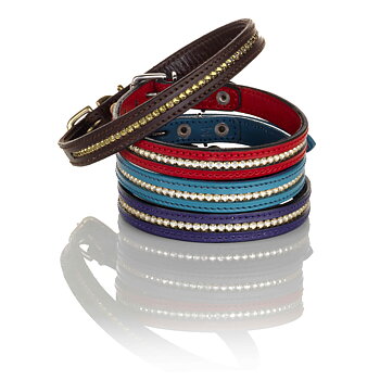 DIAMONDS DOG INSERT CRYSTAL COLLAR RED WITH CLEAR