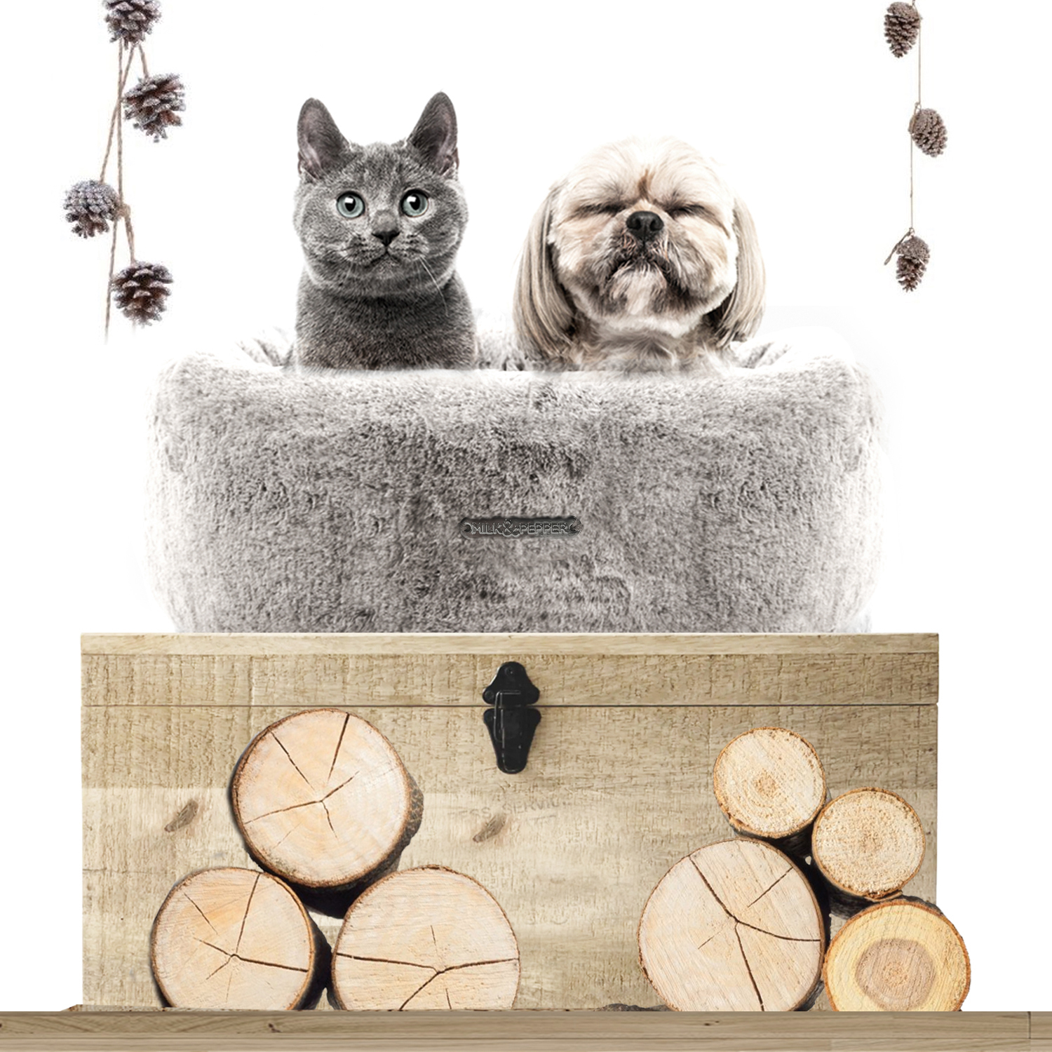 Milk & Pepper Lord Donut Fourrure Grise Gris (Grey) Dog Bed - 2