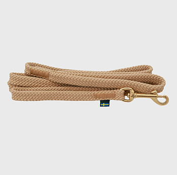 Poly Ropes Hundkoppel Lajka Med Pistolhake i Mässing 2 Meter Beige