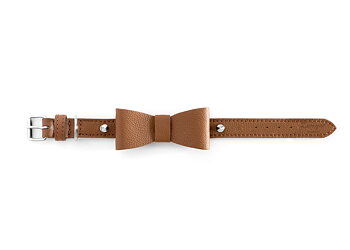 Zampa Milano Brown Dog Collar With Bow
