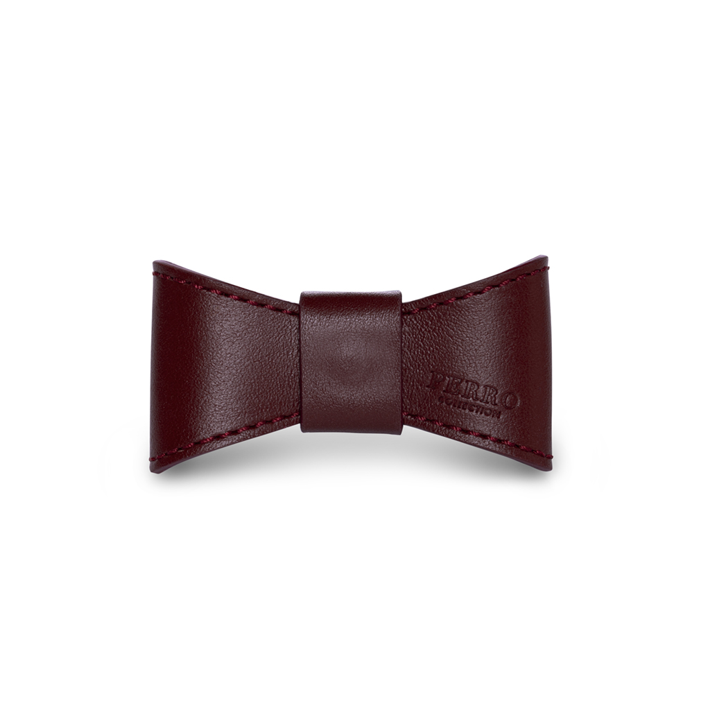 Perro Collection Leather Bow Merlot