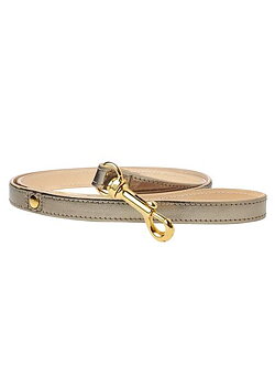 DOGATELLA DOG LEASH METALLIC DARK SILVER