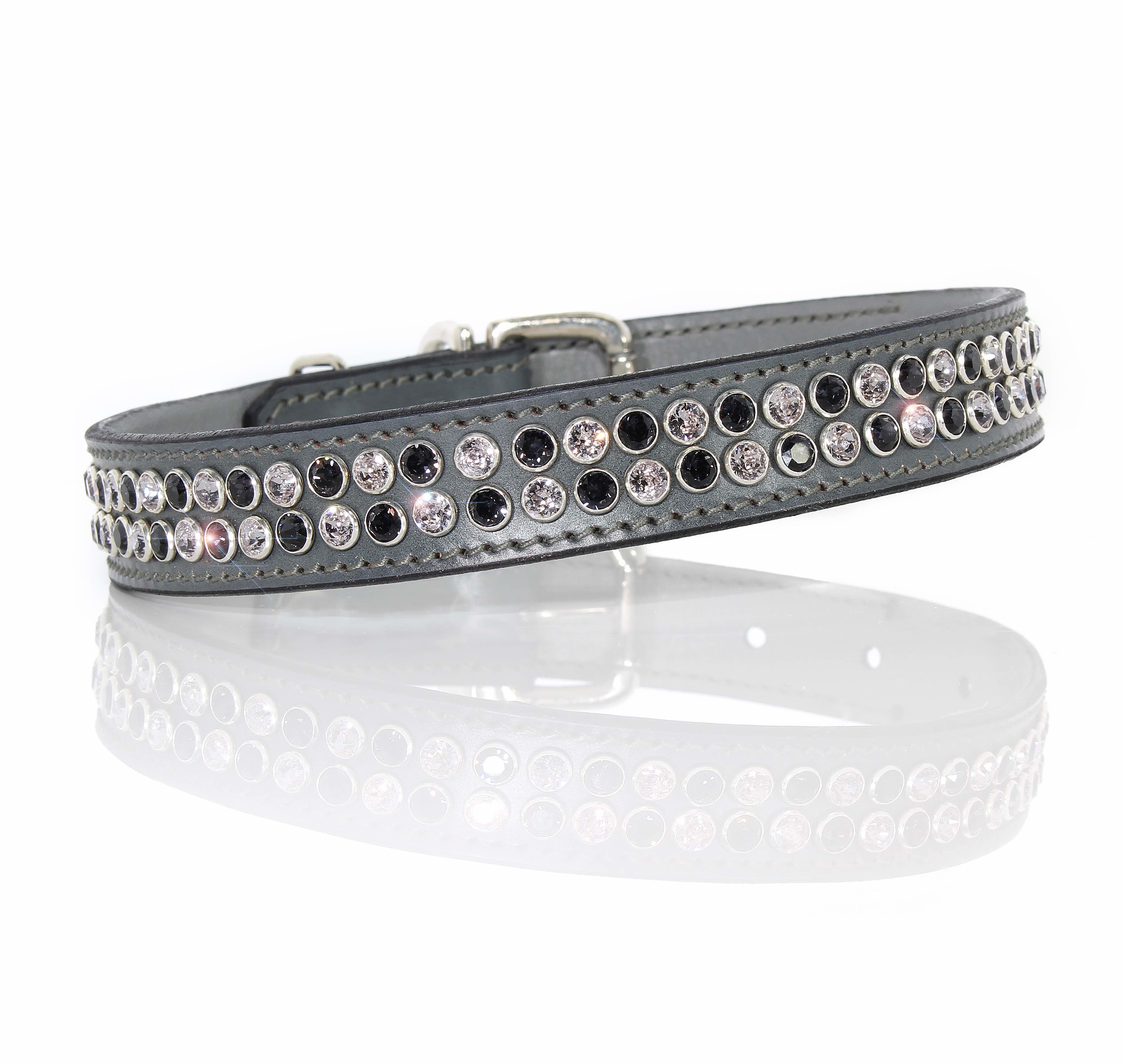 DIAMONDS DOG CHECKERBOARD COLLAR&nbsp;GREY