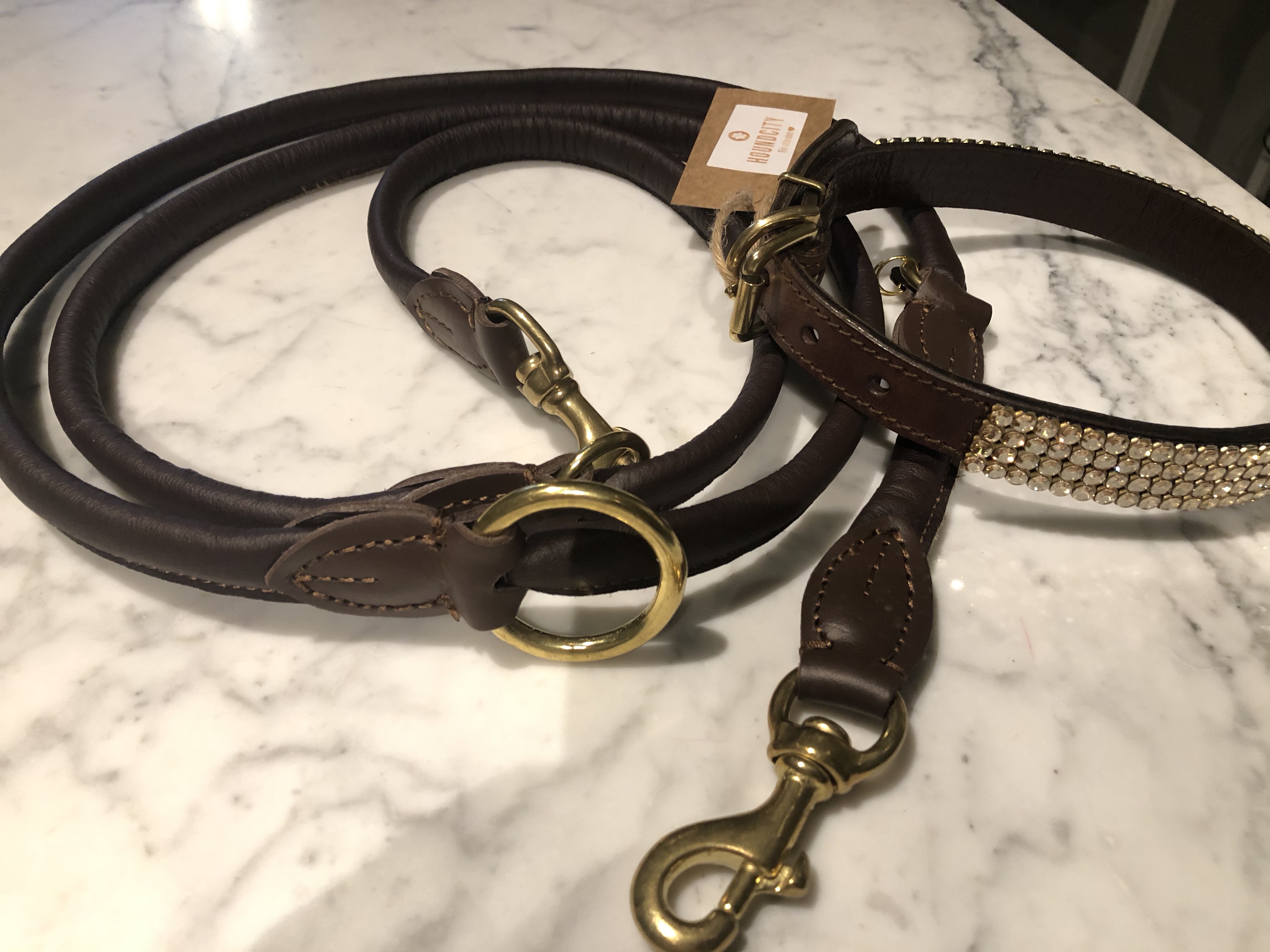 Raddna Collection Dog Leash Brown Adjustable