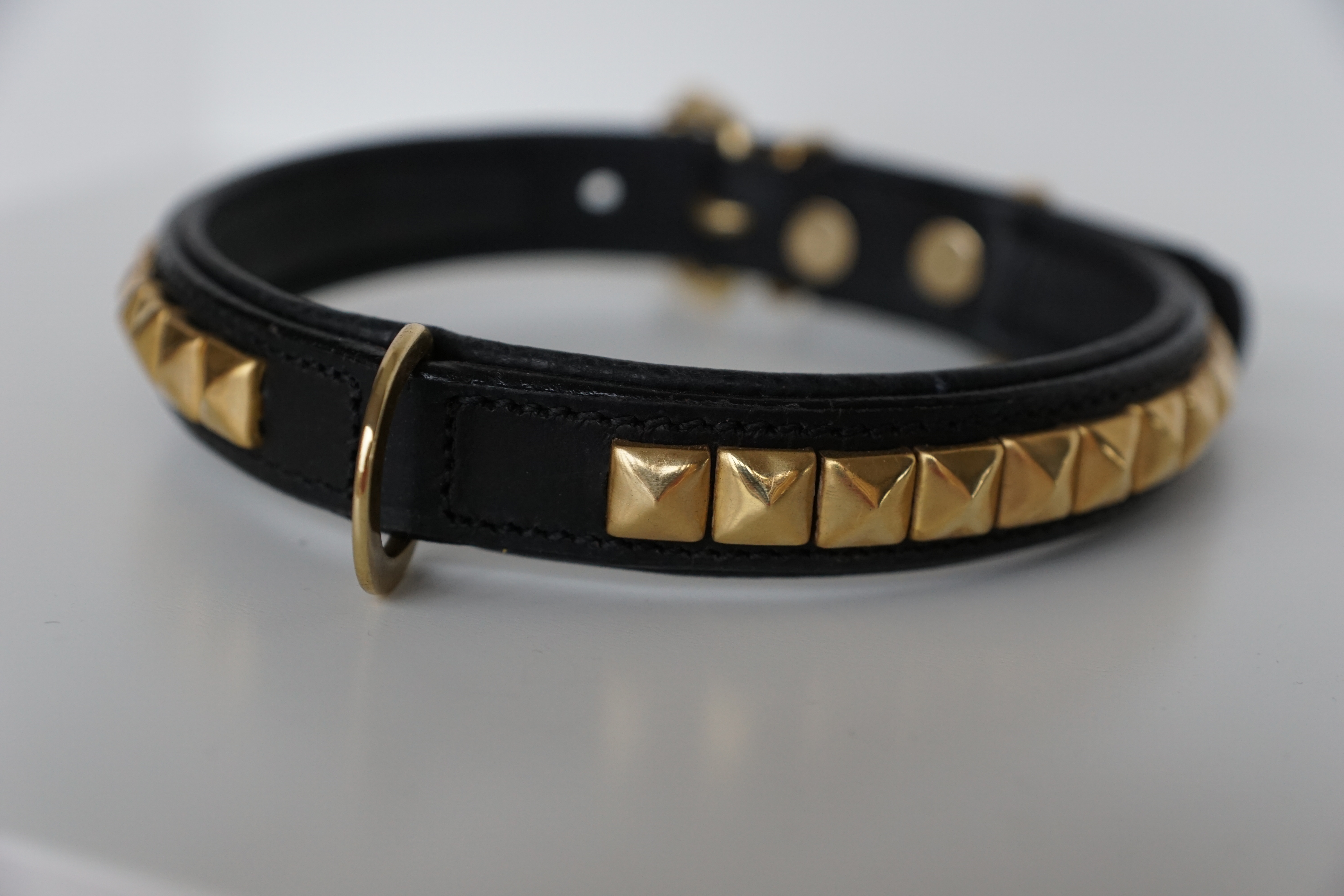 RADDNA COLLECTION PITEÅ BLACK WITH BRASS STICK DOG COLLAR - 2