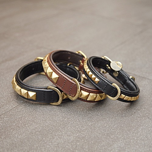 RADDNA COLLECTION PITEÅ BLACK WITH BRASS STICK DOG COLLAR - 3