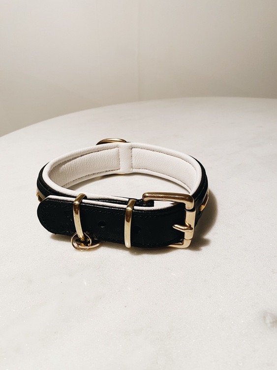 Raddna Collection Ore Black Leather With White Lining With Brass Details - 2