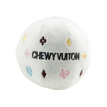 HAUTE DIGGITY DOG WHITE CHEWY VUITON BALL