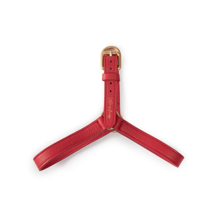 2.8 Mario Red Leather Dog Harness 