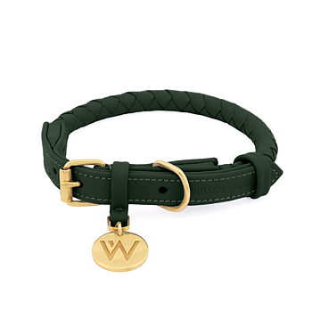 William Walker Dog Collar Twisted Dark Moss