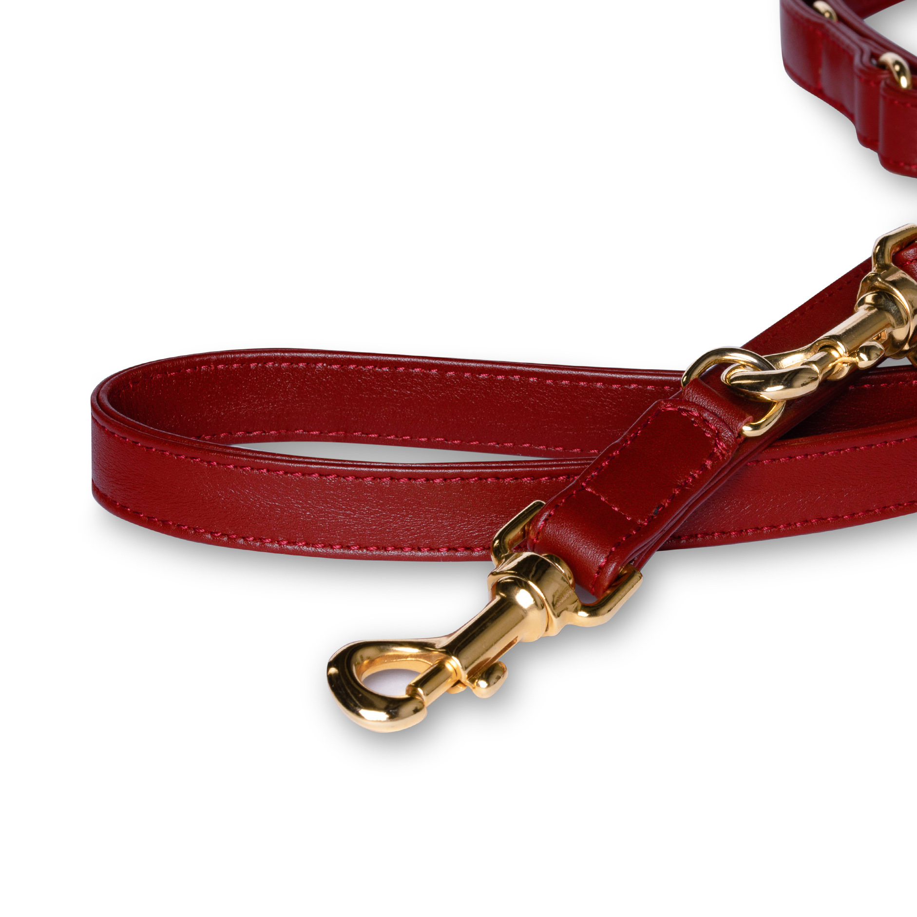 Perro Collection Leather Leash Scarlet - 2