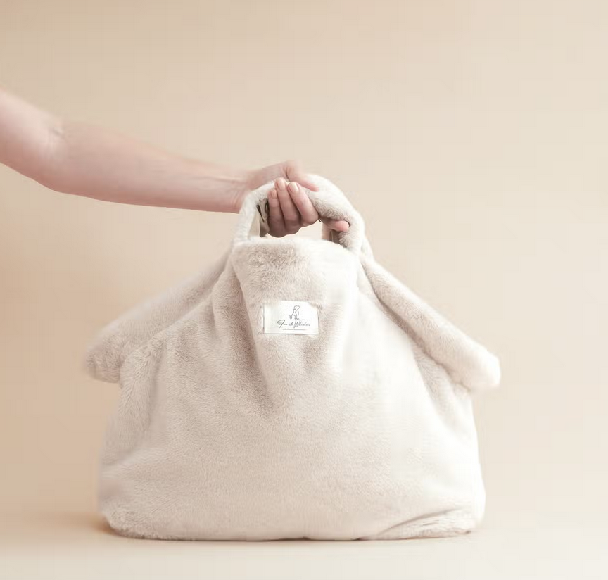Fur & Whiskers Dog Carrying Bag Beige With Soft Faux Fur Insert - 3