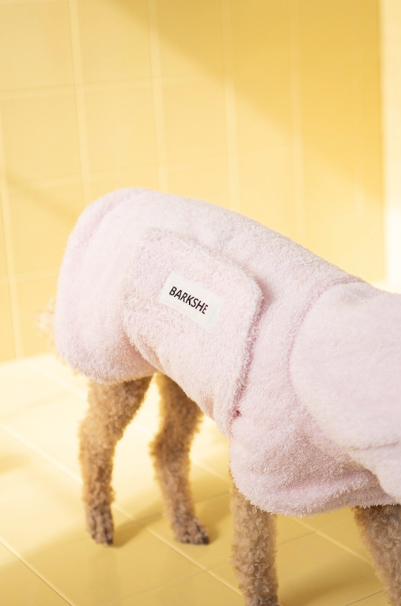 Barkshe Dog Bathrobe Pink - 4