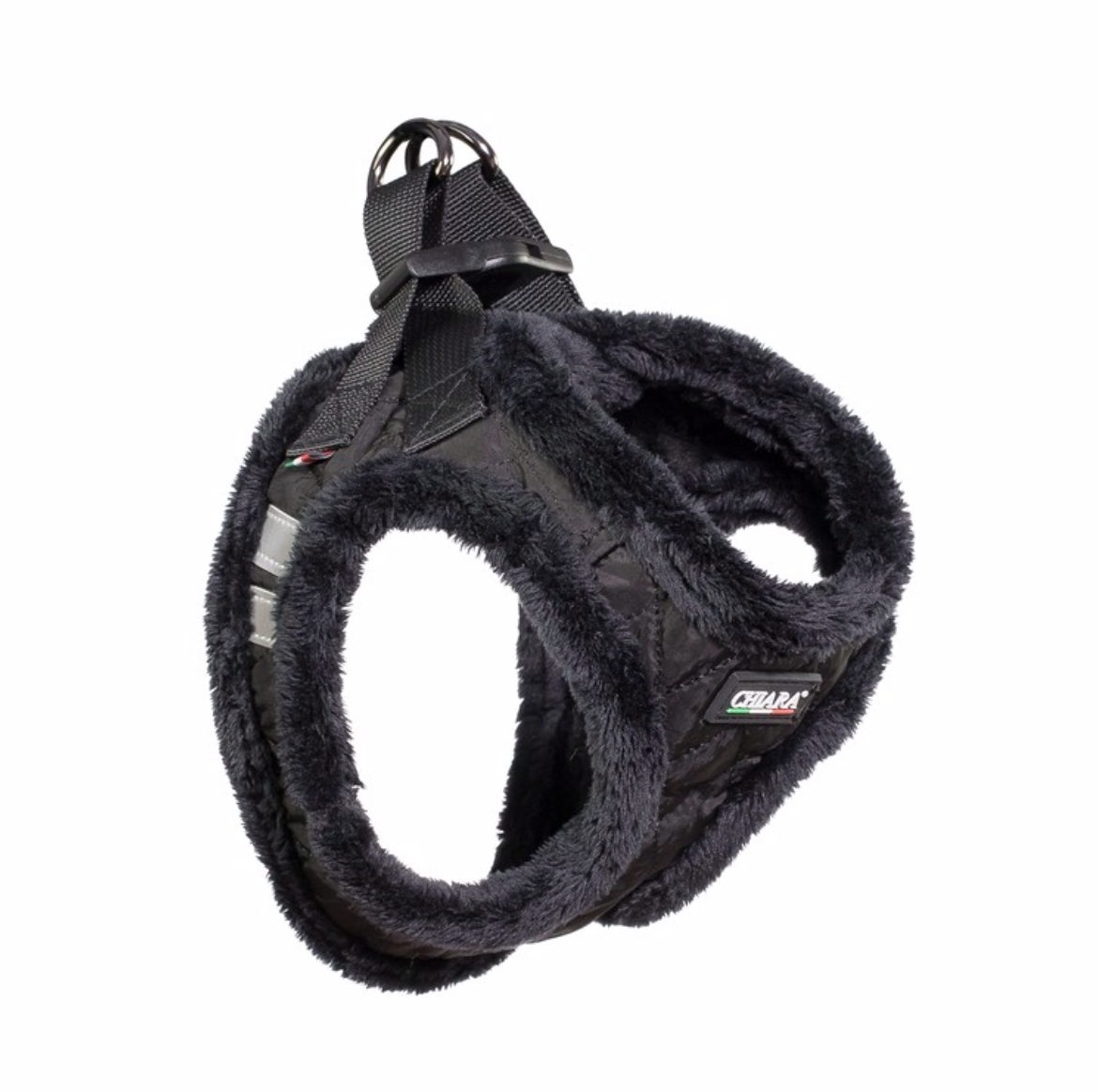 Chiara Softly Lined Black Dog Harness
