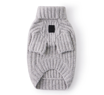 Overglam Turtleneck Thick Line Sweater Grey