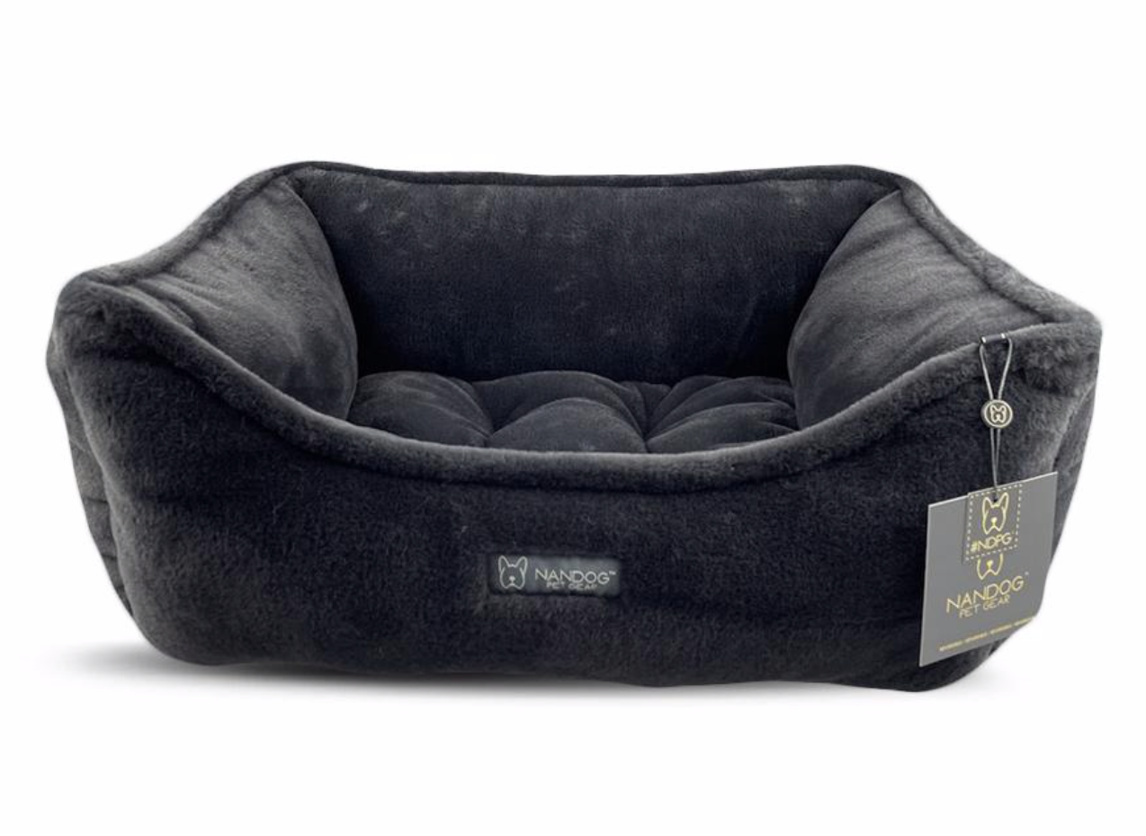 Nandog Grey Fluffy Dog Bed