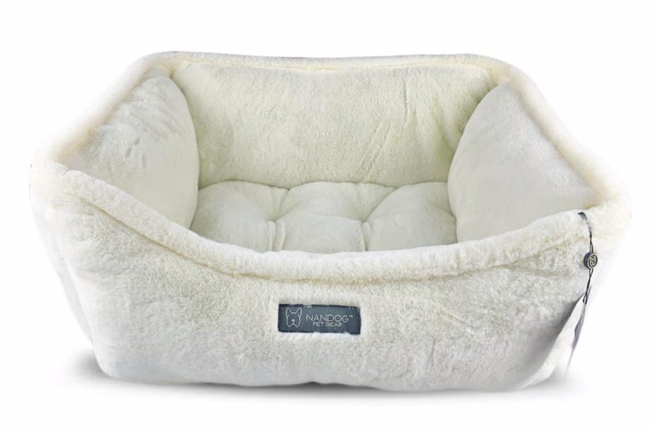 Nandog Off-White Fluffy&nbsp;Dog Bed